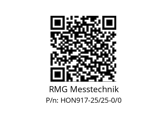   RMG Messtechnik HON917-25/25-0/0