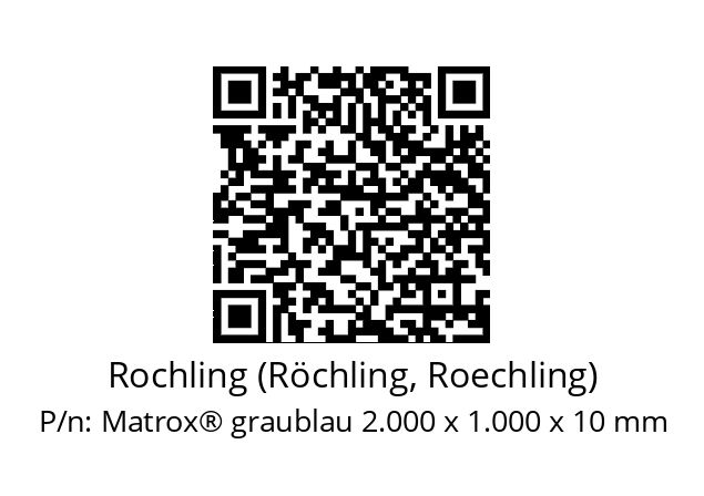   Rochling (Röchling, Roechling) Matrox® graublau 2.000 x 1.000 x 10 mm