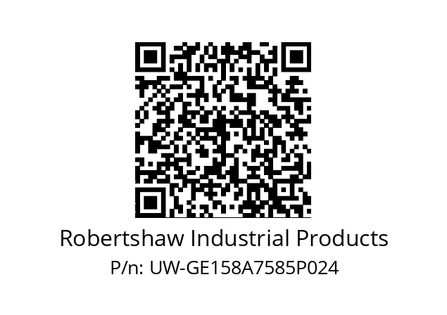   Robertshaw Industrial Products UW-GE158A7585P024