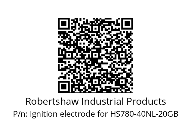   Robertshaw Industrial Products Ignition electrode for HS780-40NL-20GB