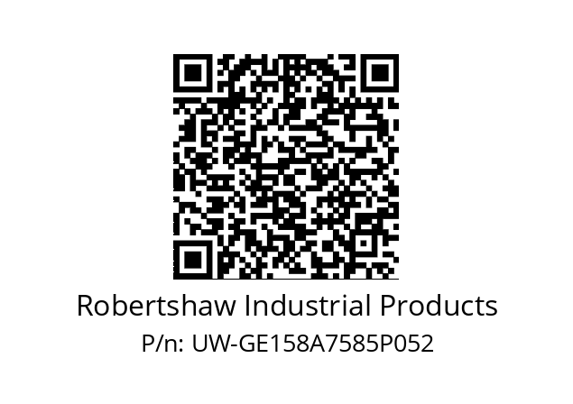   Robertshaw Industrial Products UW-GE158A7585P052