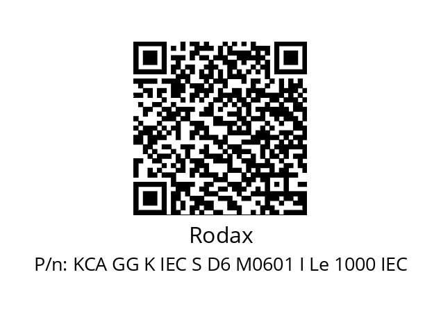   Rodax KCA GG K IEC S D6 M0601 I Le 1000 IEC