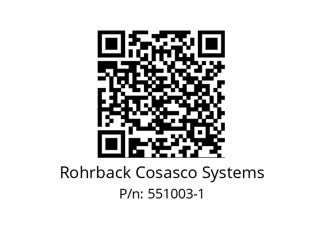   Rohrback Cosasco Systems 551003-1