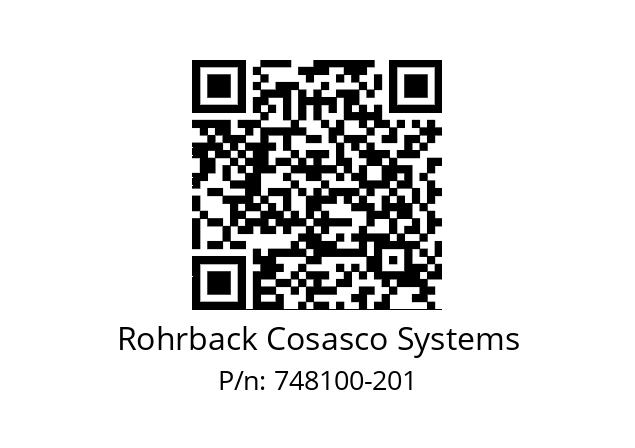   Rohrback Cosasco Systems 748100-201