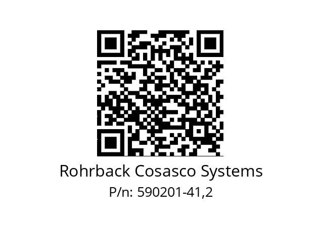   Rohrback Cosasco Systems 590201-41,2