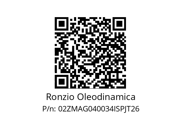   Ronzio Oleodinamica 02ZMAG040034ISPJT26