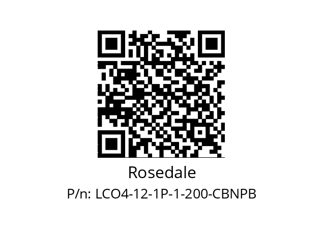   Rosedale LCO4-12-1P-1-200-CBNPB