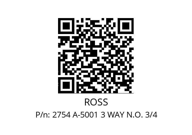   ROSS 2754 A-5001 3 WAY N.O. 3/4