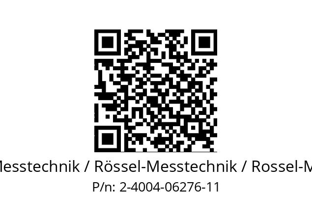   ROESSEL-Messtechnik / Rössel-Messtechnik / Rossel-Messtechnik 2-4004-06276-11