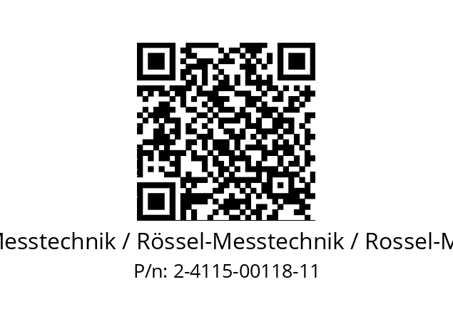   ROESSEL-Messtechnik / Rössel-Messtechnik / Rossel-Messtechnik 2-4115-00118-11