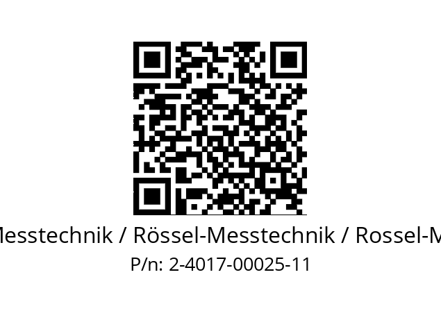   ROESSEL-Messtechnik / Rössel-Messtechnik / Rossel-Messtechnik 2-4017-00025-11