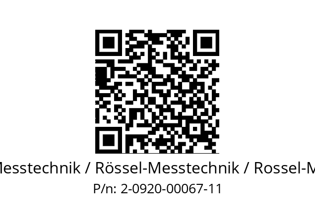   ROESSEL-Messtechnik / Rössel-Messtechnik / Rossel-Messtechnik 2-0920-00067-11