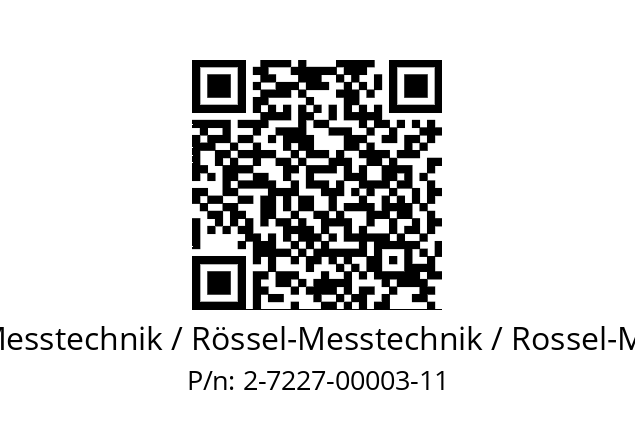   ROESSEL-Messtechnik / Rössel-Messtechnik / Rossel-Messtechnik 2-7227-00003-11