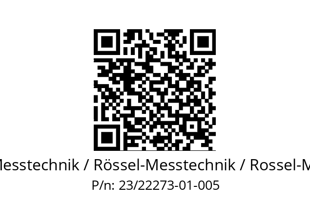   ROESSEL-Messtechnik / Rössel-Messtechnik / Rossel-Messtechnik 23/22273-01-005