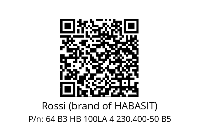   Rossi (brand of HABASIT) 64 B3 HB 100LA 4 230.400-50 B5