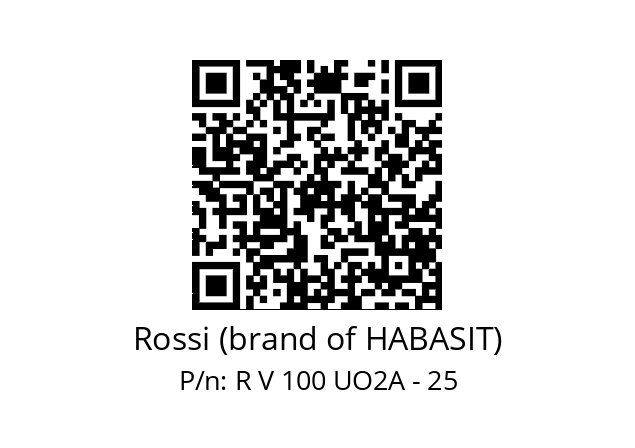   Rossi (brand of HABASIT) R V 100 UO2A - 25