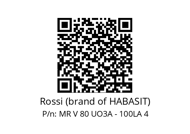   Rossi (brand of HABASIT) MR V 80 UO3A - 100LA 4