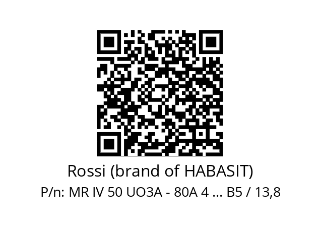   Rossi (brand of HABASIT) MR IV 50 UO3A - 80A 4 ... B5 / 13,8