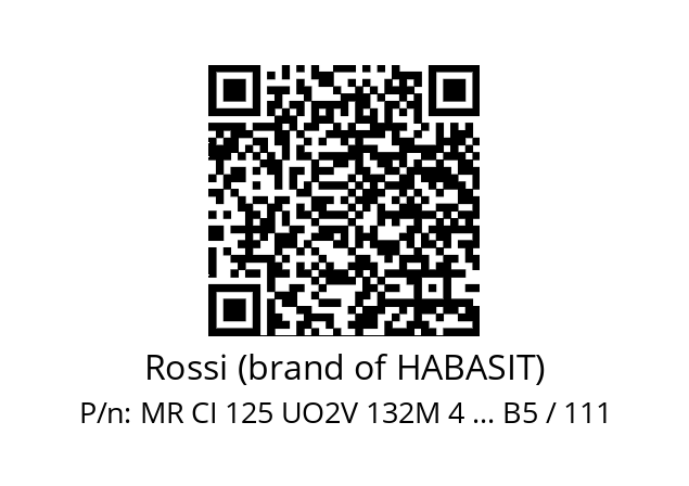   Rossi (brand of HABASIT) MR CI 125 UO2V 132M 4 ... B5 / 111