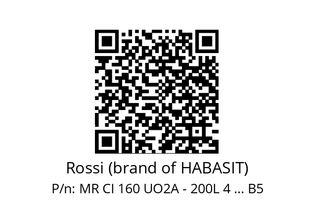   Rossi (brand of HABASIT) MR CI 160 UO2A - 200L 4 ... B5