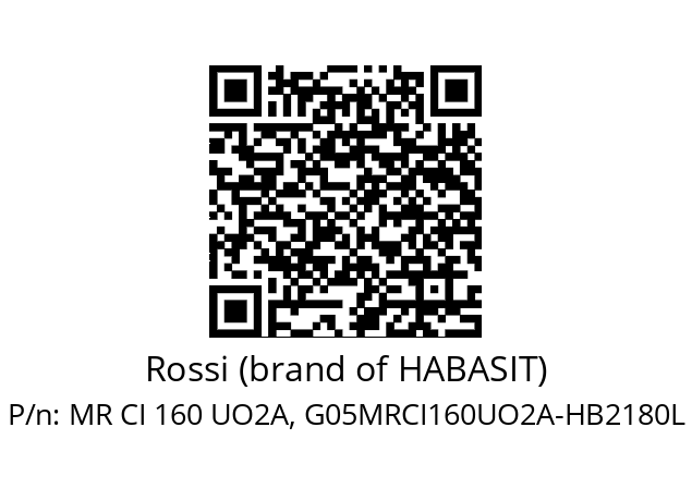   Rossi (brand of HABASIT) MR CI 160 UO2A, G05MRCI160UO2A-HB2180L