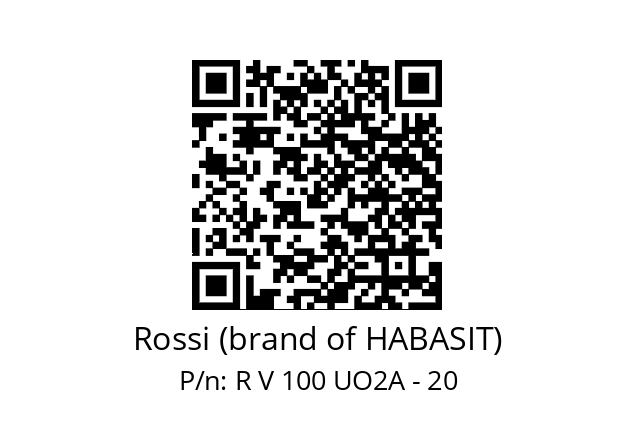   Rossi (brand of HABASIT) R V 100 UO2A - 20