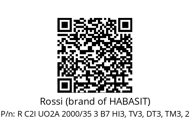   Rossi (brand of HABASIT) R C2I UO2A 2000/35 3 B7 HI3, TV3, DT3, TM3, 2