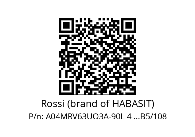   Rossi (brand of HABASIT) A04MRV63UO3A-90L 4 ...B5/108