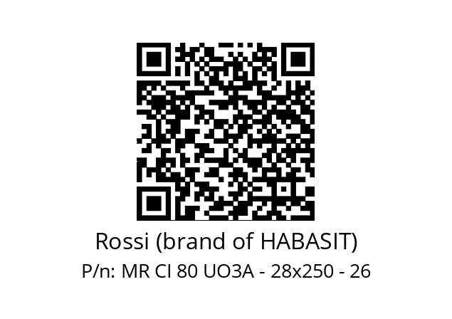   Rossi (brand of HABASIT) MR CI 80 UO3A - 28x250 - 26