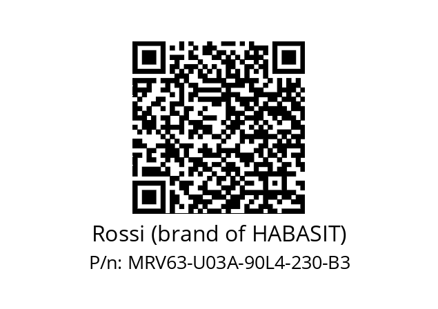   Rossi (brand of HABASIT) MRV63-U03A-90L4-230-B3