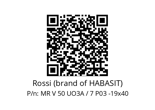   Rossi (brand of HABASIT) MR V 50 UO3A / 7 P03 -19x40