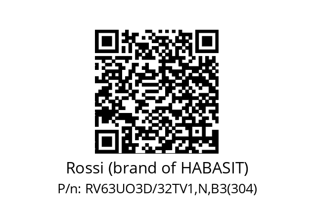   Rossi (brand of HABASIT) RV63UO3D/32TV1,N,B3(304)