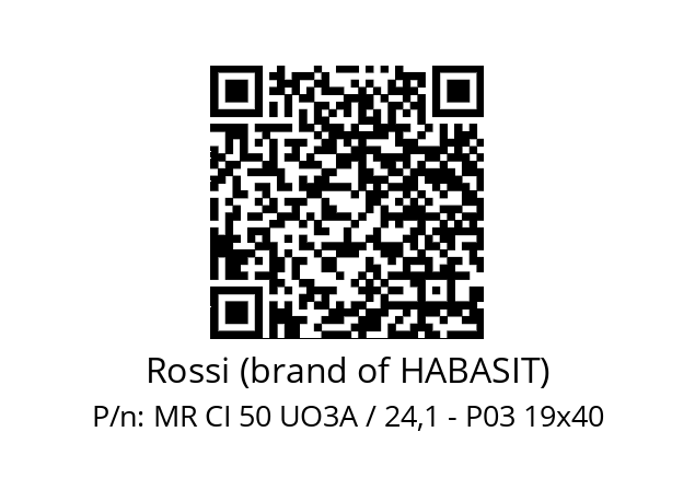   Rossi (brand of HABASIT) MR CI 50 UO3A / 24,1 - P03 19x40