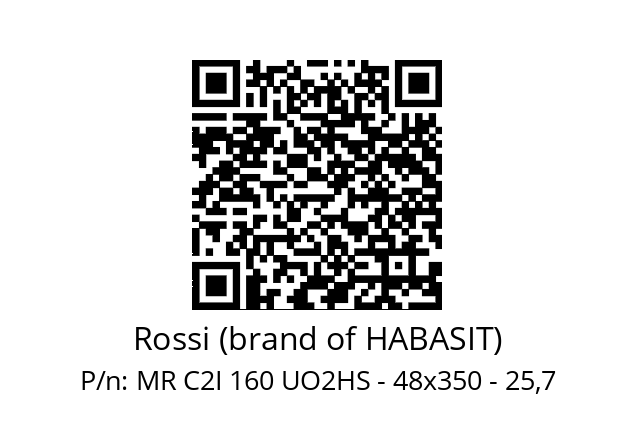   Rossi (brand of HABASIT) MR C2I 160 UO2HS - 48x350 - 25,7