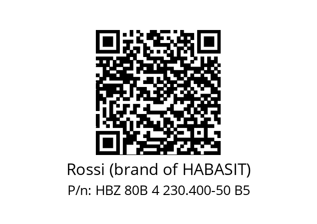   Rossi (brand of HABASIT) HBZ 80B 4 230.400-50 B5