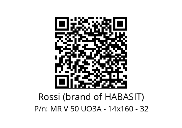   Rossi (brand of HABASIT) MR V 50 UO3A - 14x160 - 32