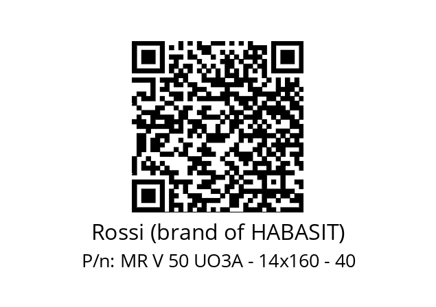   Rossi (brand of HABASIT) MR V 50 UO3A - 14x160 - 40