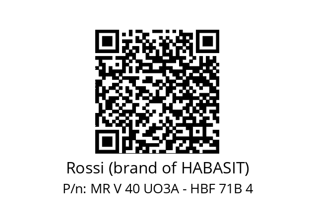   Rossi (brand of HABASIT) MR V 40 UO3A - HBF 71B 4