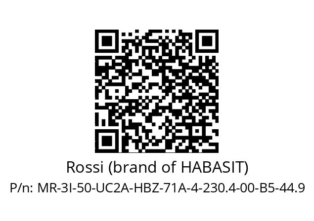   Rossi (brand of HABASIT) MR-3I-50-UC2A-HBZ-71A-4-230.4-00-B5-44.9