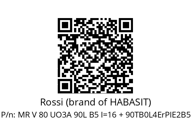   Rossi (brand of HABASIT) MR V 80 UO3A 90L B5 I=16 + 90TB0L4ErPIE2B5