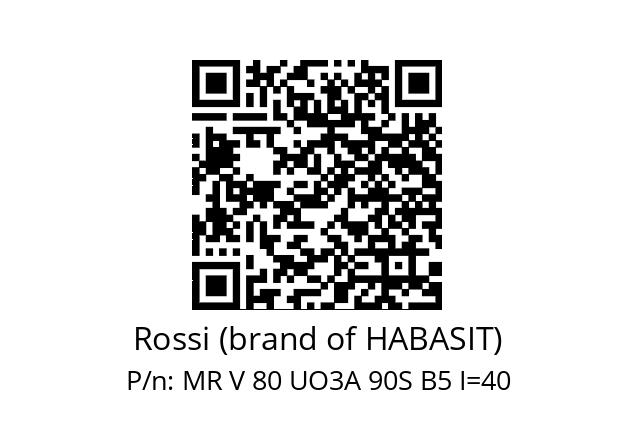   Rossi (brand of HABASIT) MR V 80 UO3A 90S B5 I=40