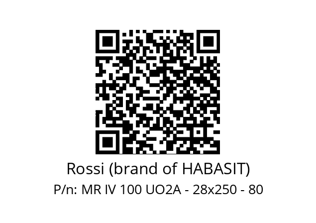   Rossi (brand of HABASIT) MR IV 100 UO2A - 28x250 - 80