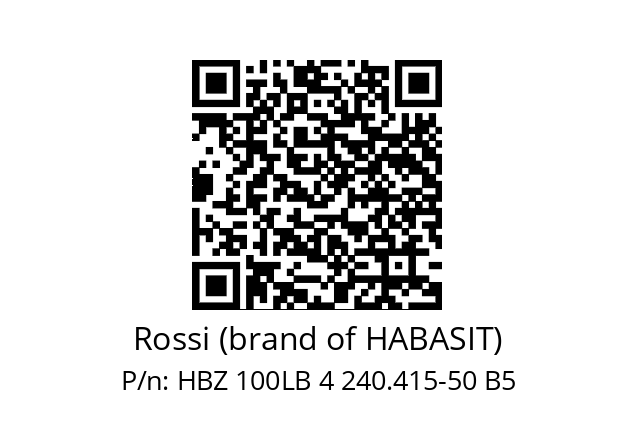   Rossi (brand of HABASIT) HBZ 100LB 4 240.415-50 B5