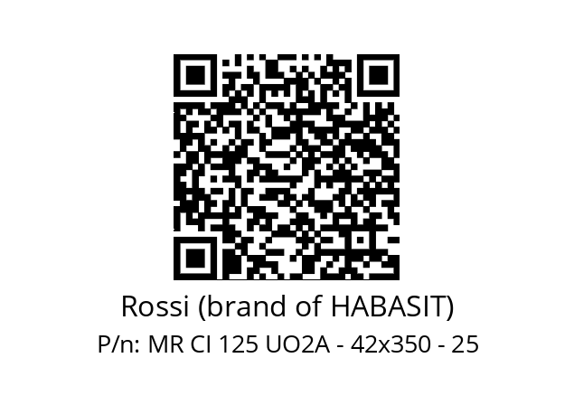   Rossi (brand of HABASIT) MR CI 125 UO2A - 42x350 - 25