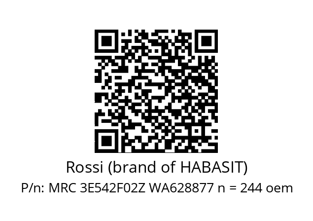   Rossi (brand of HABASIT) MRC 3E542F02Z WA628877 n = 244 oem