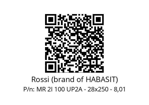   Rossi (brand of HABASIT) MR 2I 100 UP2A - 28x250 - 8,01