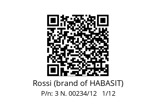   Rossi (brand of HABASIT) 3 N. 00234/12   1/12