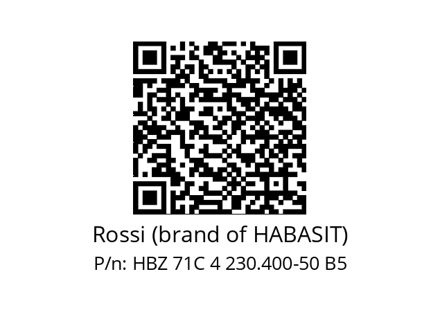   Rossi (brand of HABASIT) HBZ 71C 4 230.400-50 B5