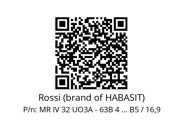   Rossi (brand of HABASIT) MR IV 32 UO3A - 63B 4 ... B5 / 16,9