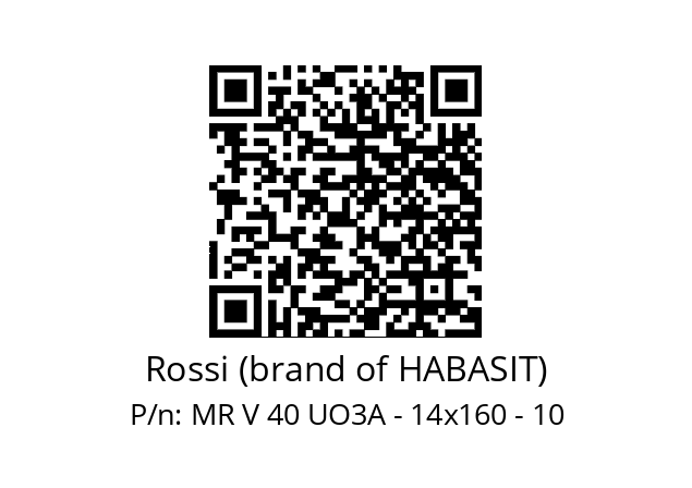   Rossi (brand of HABASIT) MR V 40 UO3A - 14x160 - 10